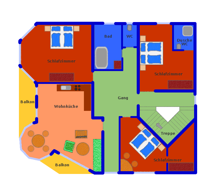 Grundriss von Appartement 2
